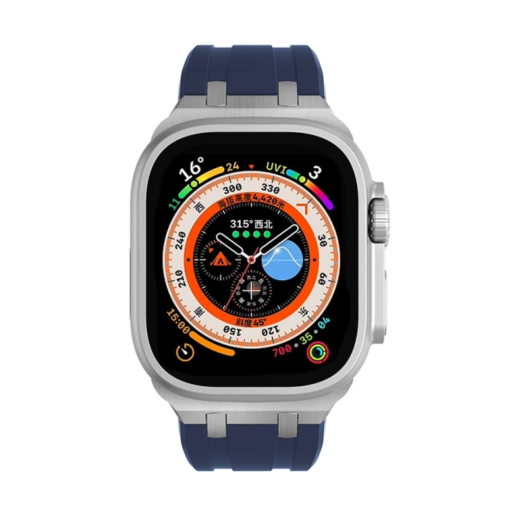 AP Silicone Watch Band For Apple Watch SE 2023 40mm(Silver Blue) - Watch Bands by PMC TechLife | Online Shopping South Africa | PMC TechLife