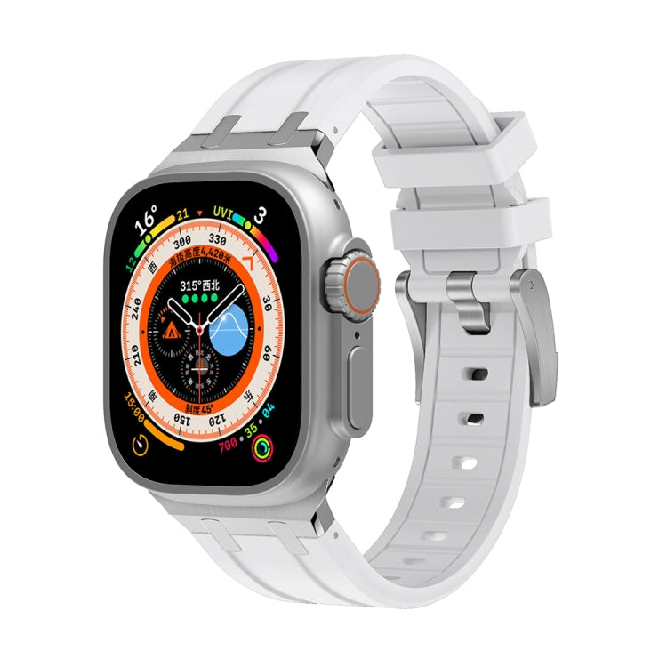 AP Silicone Watch Band For Apple Watch Ultra 2 49mm(Silver White) - Watch Bands by PMC TechLife | Online Shopping South Africa | PMC TechLife