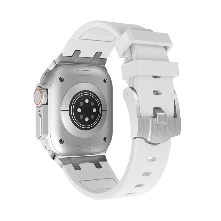 AP Silicone Watch Band For Apple Watch Ultra 2 49mm(Silver White) - Watch Bands by PMC TechLife | Online Shopping South Africa | PMC TechLife