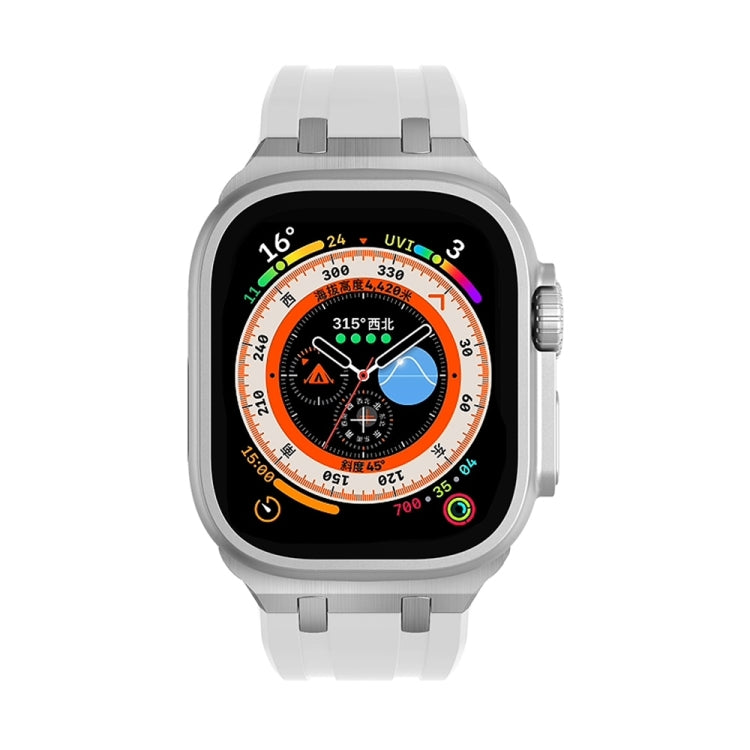 AP Silicone Watch Band For Apple Watch Ultra 2 49mm(Silver White) - Watch Bands by PMC TechLife | Online Shopping South Africa | PMC TechLife