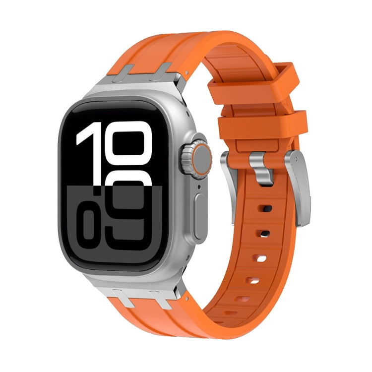 AP Silicone Watch Band For Apple Watch Series 10 46mm(Silver Orange) - free shipping - PMC TechLife - Order now!
