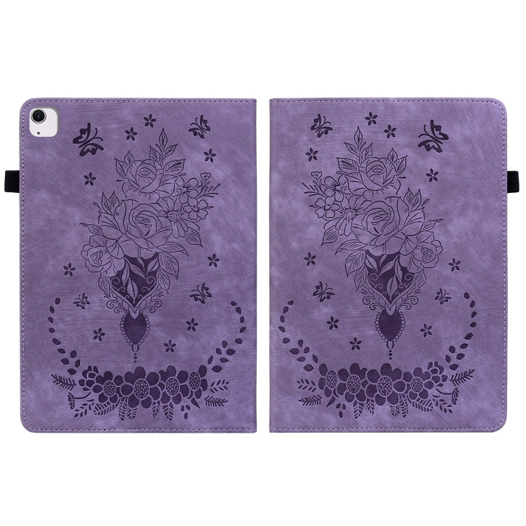 For iPad Air 11 2025 / 2024 Butterfly Rose Embossed Leather Smart Tablet Case(Purple) - free shipping - PMC TechLife - Order now!