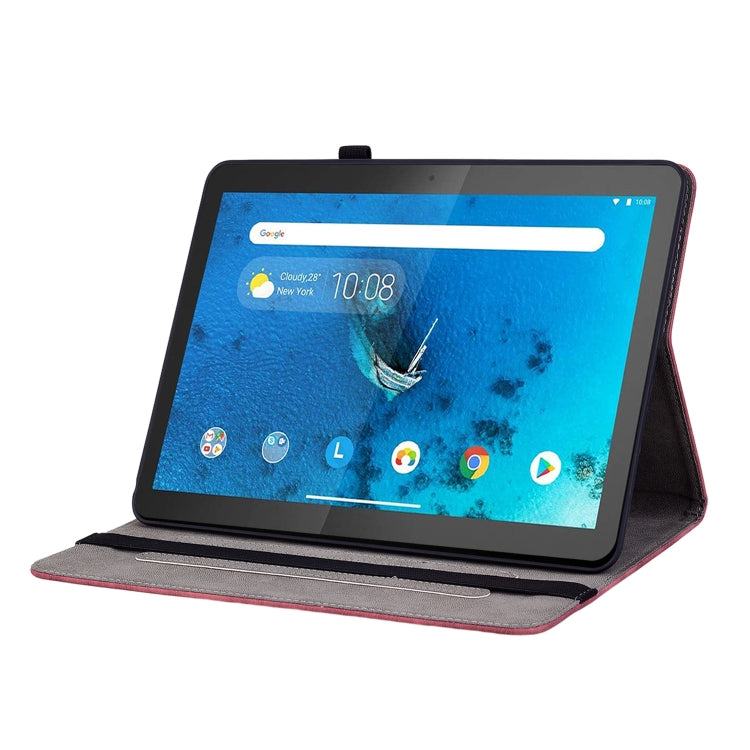 For Lenovo M10 Butterfly Rose Embossed Leather Tablet Case(Red) - Lenovo by PMC TechLife | Online Shopping South Africa | PMC TechLife | Buy Now Pay Later Mobicred