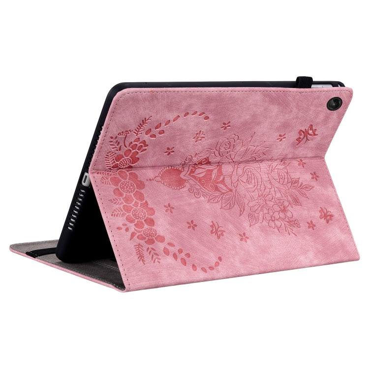 For Lenovo Tab M10 10.1 3rd Gen Butterfly Rose Embossed Leather Tablet Case(Pink) - Lenovo by PMC TechLife | Online Shopping South Africa | PMC TechLife | Buy Now Pay Later Mobicred
