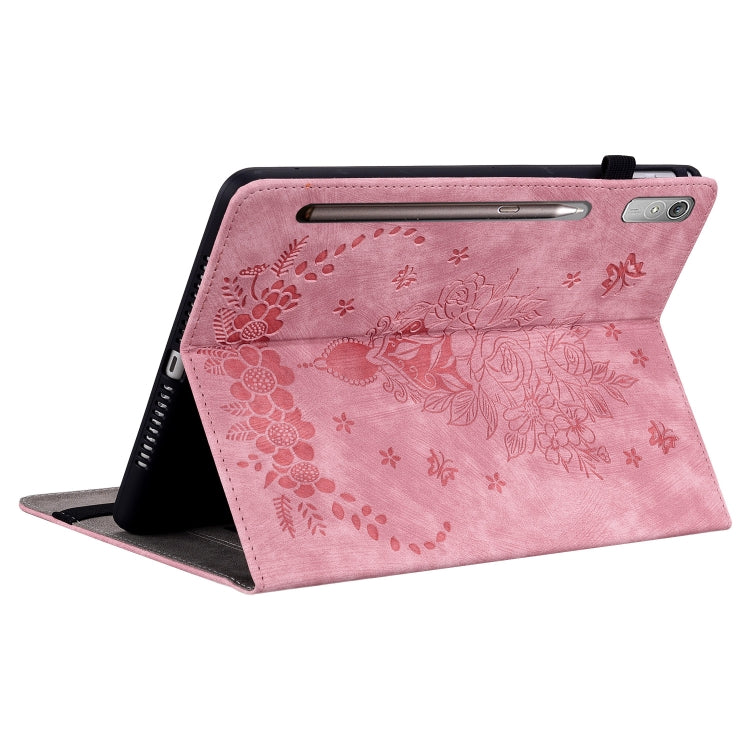 For Lenovo Tab P11 Pro Gen 2 11.2 Butterfly Rose Embossed Leather Tablet Case(Pink) - Lenovo by PMC TechLife | Online Shopping South Africa | PMC TechLife | Buy Now Pay Later Mobicred