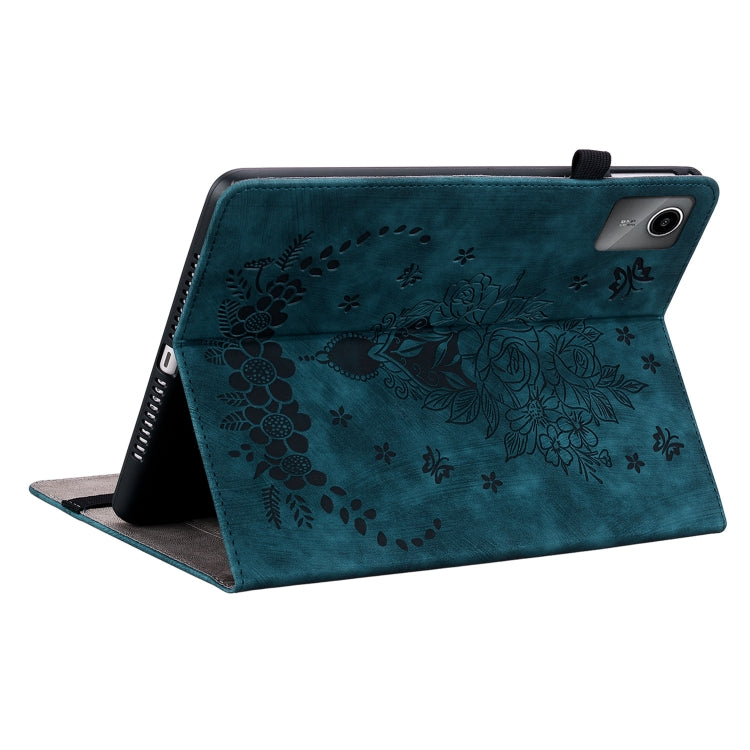 For Lenovo Tab M11/Xiaoxin Pad 11 2024 Butterfly Rose Embossed Leather Tablet Case(Dark Blue) - Lenovo by PMC TechLife | Online Shopping South Africa | PMC TechLife | Buy Now Pay Later Mobicred