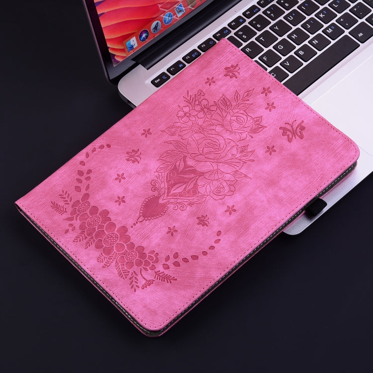 For Lenovo Tab K11 Plus Butterfly Rose Embossed Leather Tablet Case(Rose Red) - Lenovo by PMC TechLife | Online Shopping South Africa | PMC TechLife | Buy Now Pay Later Mobicred