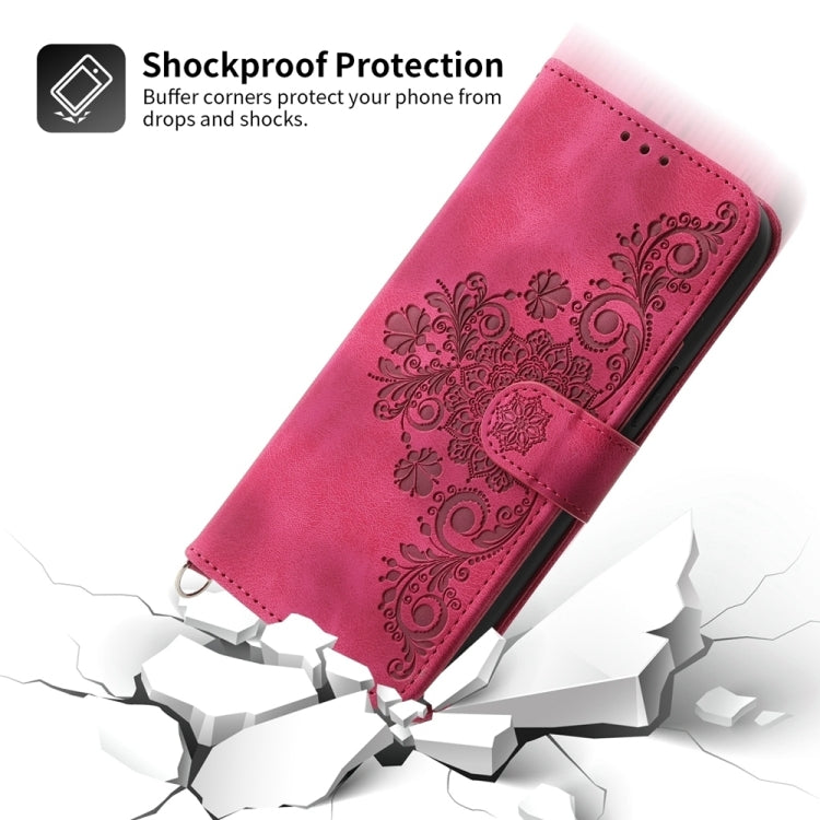 For Honor Magic6 Pro Skin Feel Flowers Embossed Wallet Leather Phone Case(Wine Red) - free shipping - PMC Jewellery - Order now!