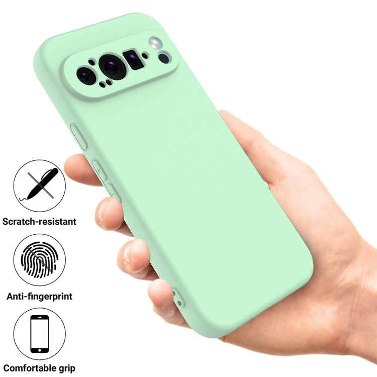 For Google Pixel 9 Pro Pure Color Liquid Silicone Shockproof Phone Case(Green) - Google Cases by PMC TechLife | Online Shopping South Africa | PMC TechLife | Buy Now Pay Later Mobicred