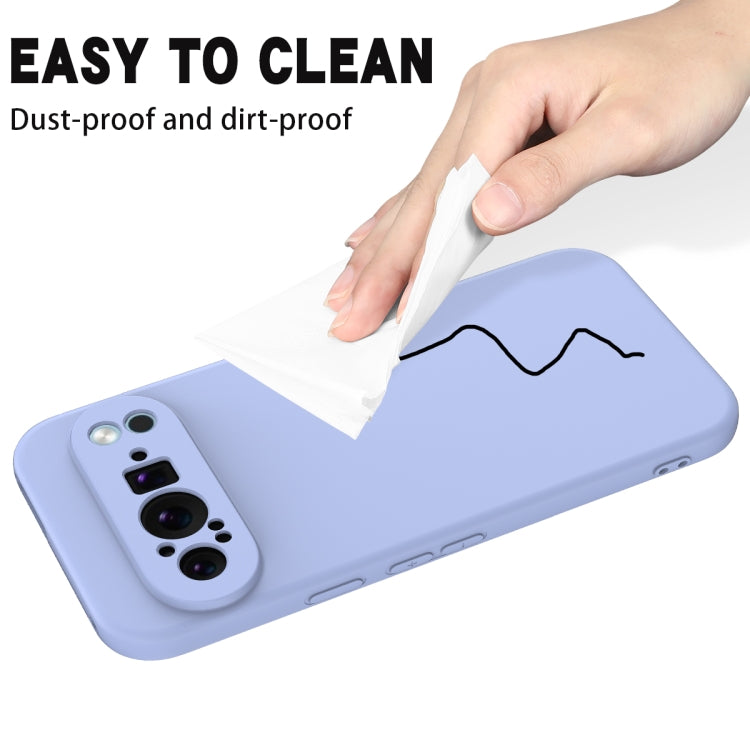 For Google Pixel 9 Pro Pure Color Liquid Silicone Shockproof Phone Case(Purple) - Google Cases by PMC TechLife | Online Shopping South Africa | PMC TechLife | Buy Now Pay Later Mobicred