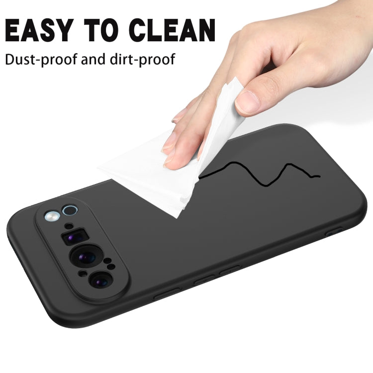 For Google Pixel 9 Pro Pure Color Liquid Silicone Shockproof Phone Case(Black) - free shipping - PMC TechLife - Order now!