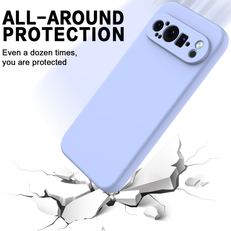 For Google Pixel 9 Pro XL Pure Color Liquid Silicone Shockproof Phone Case(Purple) - Google Cases by PMC TechLife | Online Shopping South Africa | PMC TechLife | Buy Now Pay Later Mobicred