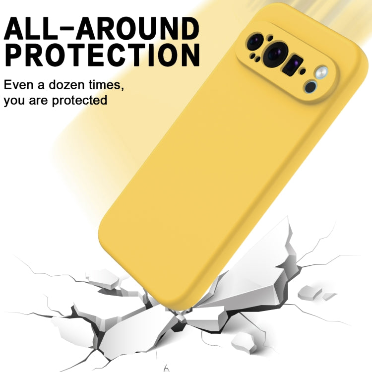 For Google Pixel 9 Pro XL Pure Color Liquid Silicone Shockproof Phone Case(Yellow) - Google Cases by PMC TechLife | Online Shopping South Africa | PMC TechLife | Buy Now Pay Later Mobicred