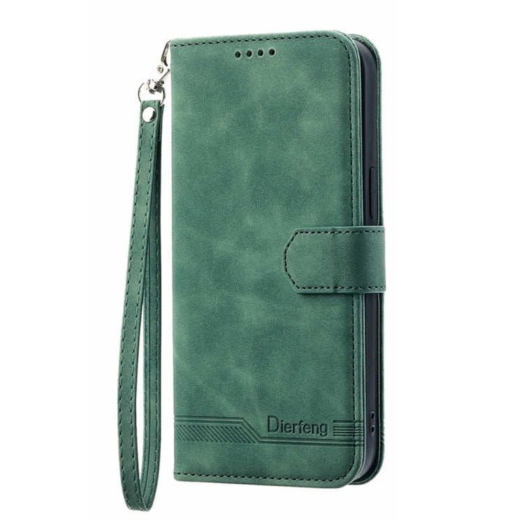 For Xiaomi Redmi Note 13 Pro 4G Dierfeng Dream Line TPU + PU Leather Phone Case(Green) - Note 13 Pro Cases by PMC TechLife | Online Shopping South Africa | PMC TechLife | Buy Now Pay Later Mobicred