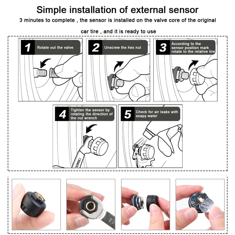 Rear Wheel Tire Pressure Temperature Monitoring Sensor(Black) - Electrical System by PMC TechLife | Online Shopping South Africa | PMC TechLife | Buy Now Pay Later Mobicred