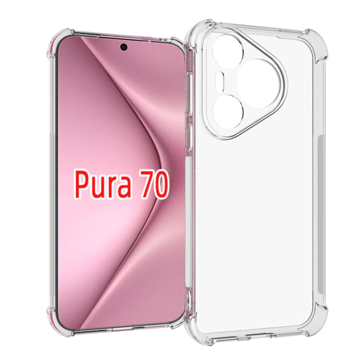 For Huawei Pura 70 Shockproof Non-slip Thickening TPU Phone Case(Transparent) - Huawei Cases by PMC Jewellery | Online Shopping South Africa | PMC Jewellery | Buy Now Pay Later Mobicred