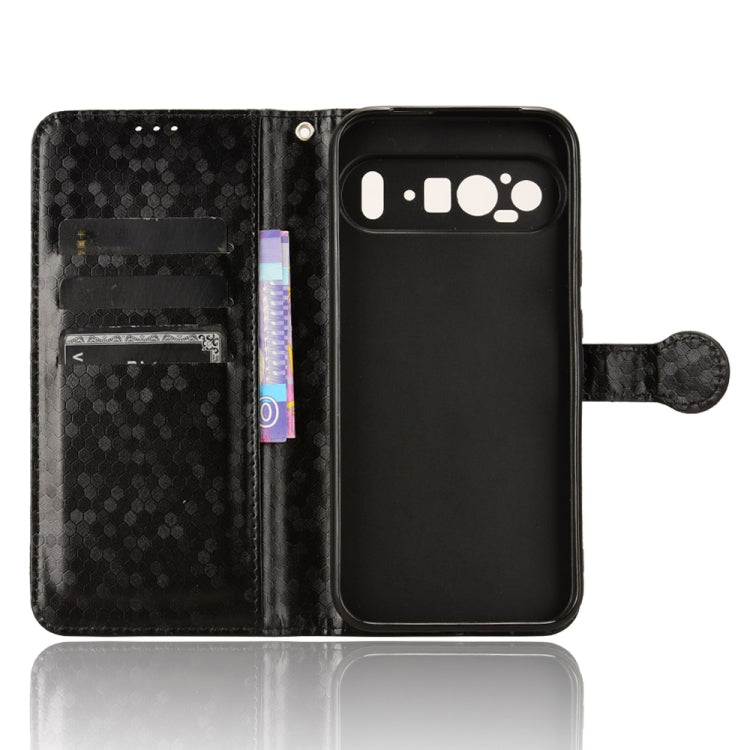 For Google Pixel 9 Honeycomb Dot Texture Leather Phone Case(Black) - Google Cases by PMC TechLife | Online Shopping South Africa | PMC TechLife | Buy Now Pay Later Mobicred