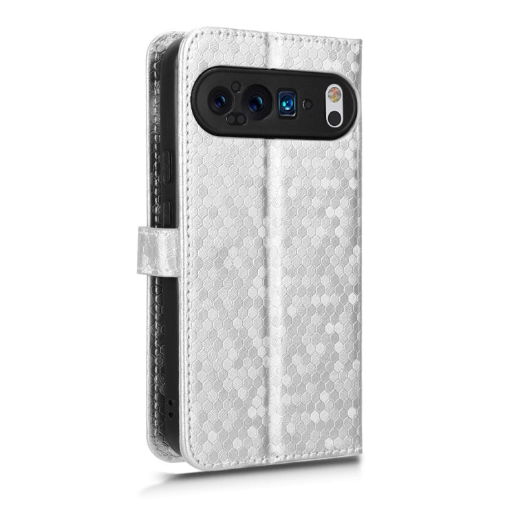 For Google Pixel 9 Pro XL Honeycomb Dot Texture Leather Phone Case(Silver) - free shipping - PMC TechLife - Order now!