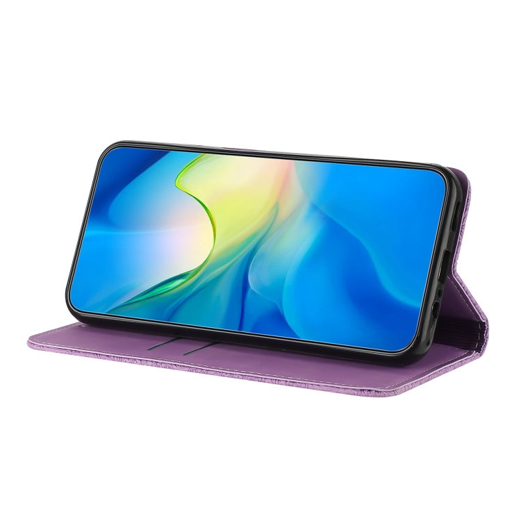 For Xiaomi Poco X4 Pro 5G Ethnic Embossed Adsorption Leather Phone Case(Purple) - Xiaomi Cases by PMC TechLife | Online Shopping South Africa | PMC TechLife | Buy Now Pay Later Mobicred