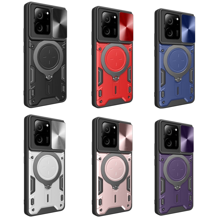 For Xiaomi 13T / Redmi K60 Ultra CD Texture Sliding Camshield Magnetic Holder Phone Case(Purple) - Redmi K60 Ultra Cases by PMC Jewellery | Online Shopping South Africa | PMC Jewellery | Buy Now Pay Later Mobicred