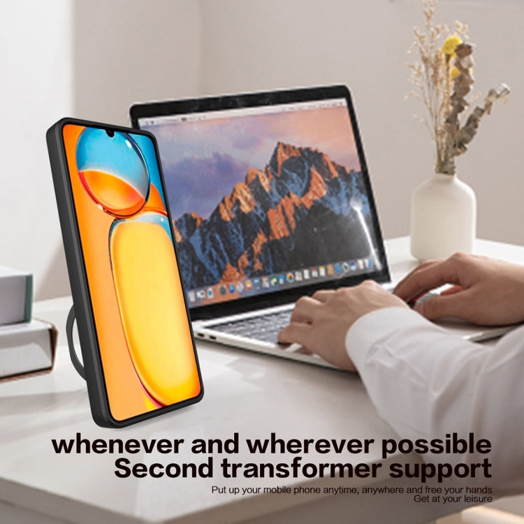 For Xiaomi Redmi 13C 4G CD Texture Sliding Camshield Magnetic Holder Phone Case(Blue) - 13C Cases by PMC TechLife | Online Shopping South Africa | PMC TechLife | Buy Now Pay Later Mobicred