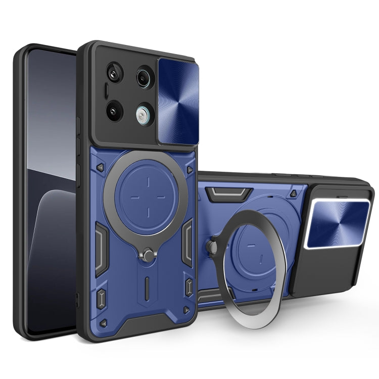 For Xiaomi Redmi Note 13 Pro 5G CD Texture Sliding Camshield Magnetic Holder Phone Case(Blue) - Note 13 Pro Cases by PMC TechLife | Online Shopping South Africa | PMC TechLife | Buy Now Pay Later Mobicred