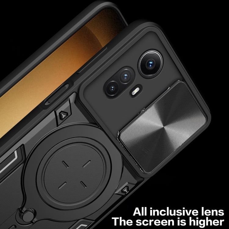 For Xiaomi Redmi Note 12S 4G CD Texture Sliding Camshield Magnetic Holder Phone Case(Silver) - free shipping - PMC TechLife - Order now!