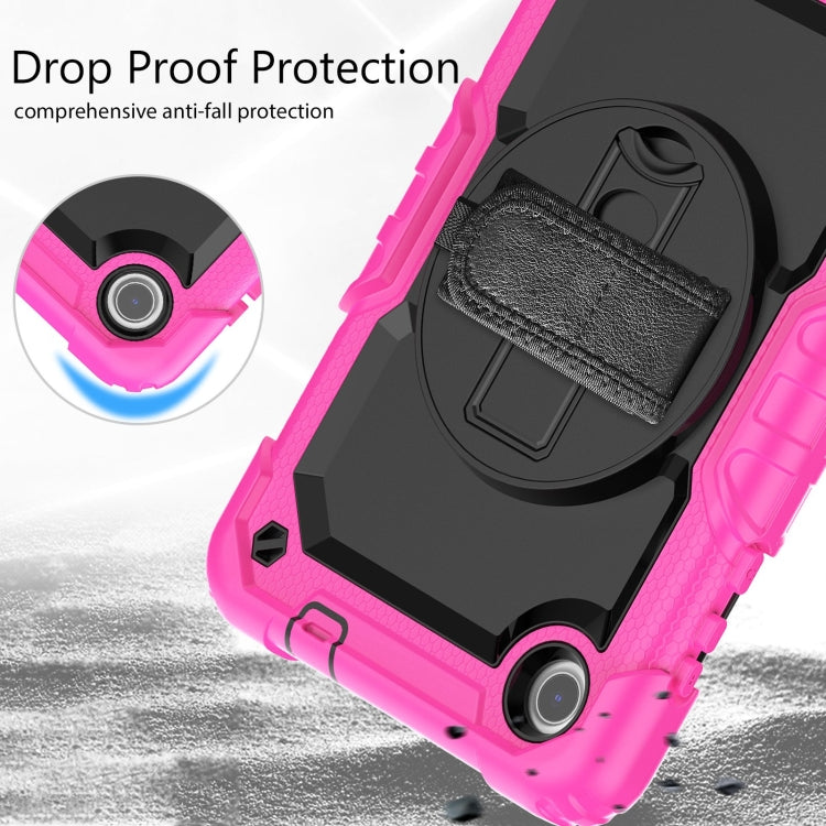 For Lenovo Tab M8 4th Gen Silicone Hybrid PC Tablet Case with Shoulder Strap(Rose Red) - Lenovo by PMC TechLife | Online Shopping South Africa | PMC TechLife | Buy Now Pay Later Mobicred