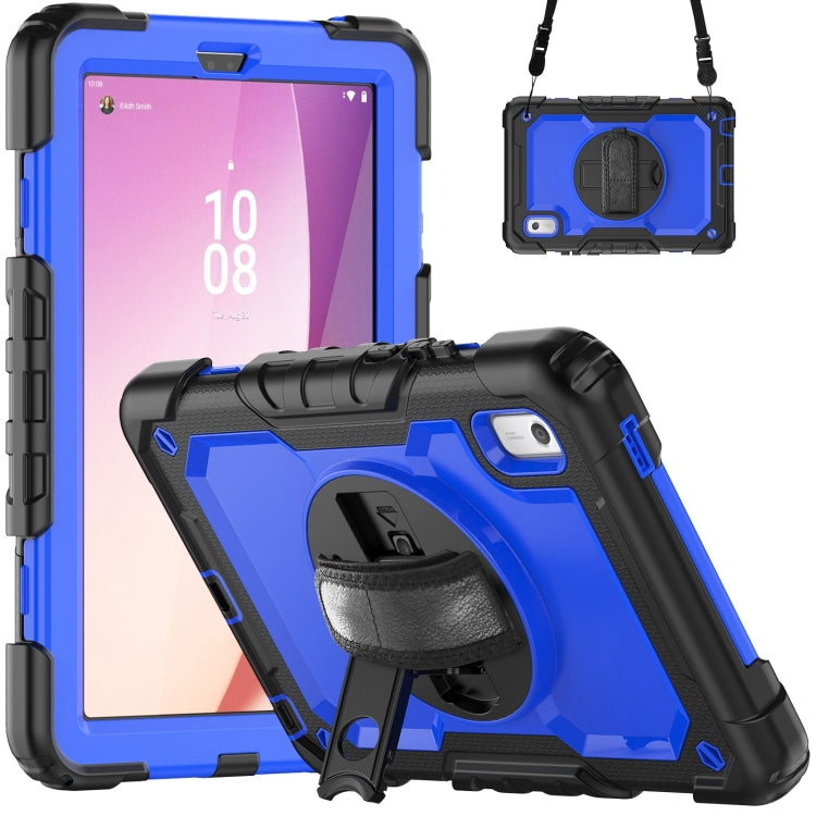 For Lenovo Tab M9 Silicone Hybrid PC Tablet Case with Shoulder Strap(Blue PC) - Lenovo by PMC TechLife | Online Shopping South Africa | PMC TechLife | Buy Now Pay Later Mobicred