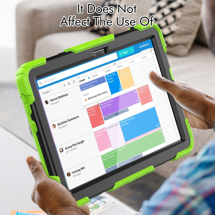 For Lenovo Tab M10 10.1 Gen 3rd Silicone Hybrid PC Tablet Case with Shoulder Strap(Yellow Green) - Lenovo by PMC TechLife | Online Shopping South Africa | PMC TechLife | Buy Now Pay Later Mobicred