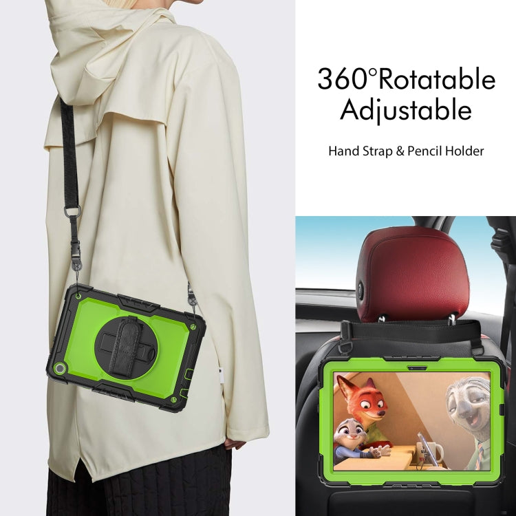 For Lenovo Tab M10 10.1 Gen 3rd Silicone Hybrid PC Tablet Case with Shoulder Strap(Yellow Green PC) - Lenovo by PMC TechLife | Online Shopping South Africa | PMC TechLife | Buy Now Pay Later Mobicred