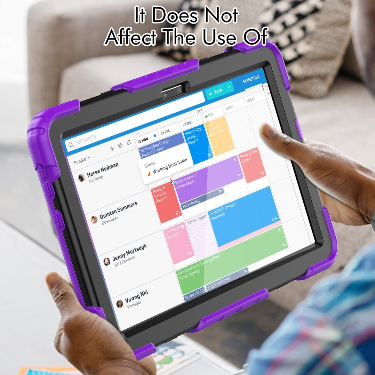 For Lenovo Tab M10 10.1 Gen 3rd Silicone Hybrid PC Tablet Case with Shoulder Strap(Purple) - Lenovo by PMC TechLife | Online Shopping South Africa | PMC TechLife | Buy Now Pay Later Mobicred