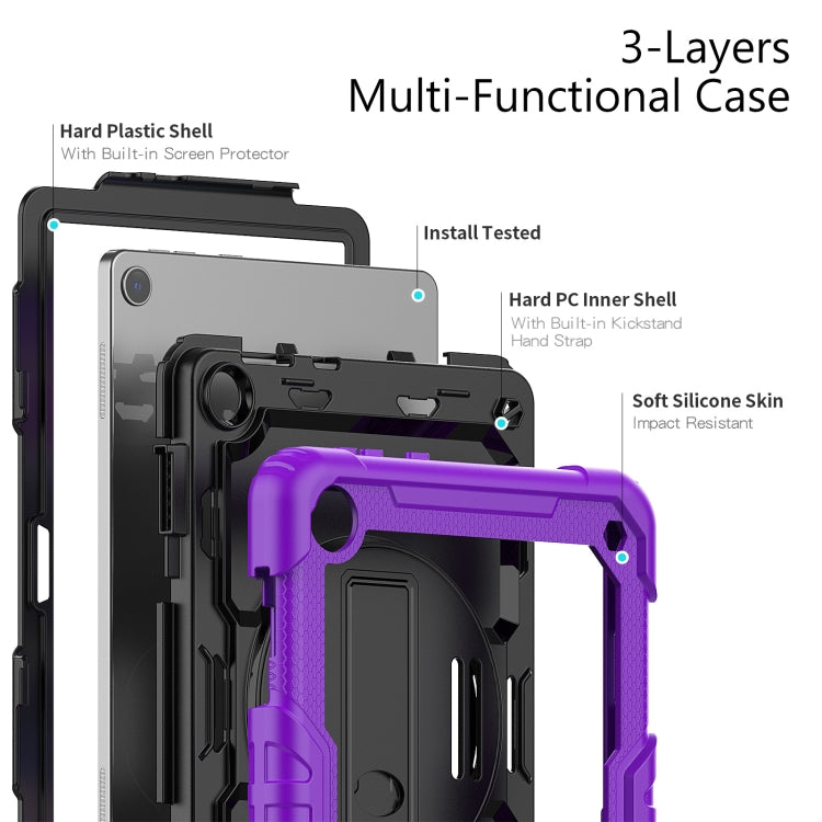 For Lenovo Tab M10 10.1 Gen 3rd Silicone Hybrid PC Tablet Case with Shoulder Strap(Purple) - Lenovo by PMC TechLife | Online Shopping South Africa | PMC TechLife | Buy Now Pay Later Mobicred