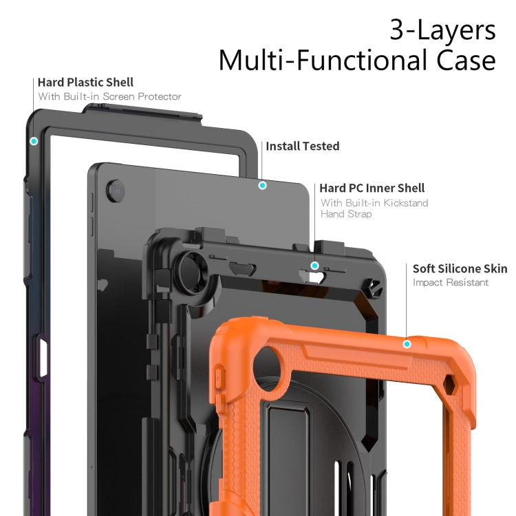 For Lenovo Tab M10 Plus 10.6 Gen 3rd Silicone Hybrid PC Tablet Case with Shoulder Strap(Orange) - Lenovo by PMC TechLife | Online Shopping South Africa | PMC TechLife | Buy Now Pay Later Mobicred