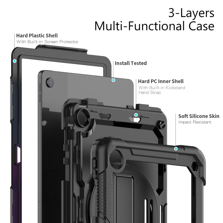 For Lenovo Tab M10 Plus 10.6 Gen 3rd Silicone Hybrid PC Tablet Case with Shoulder Strap(Black) - free shipping - PMC TechLife - Order now!