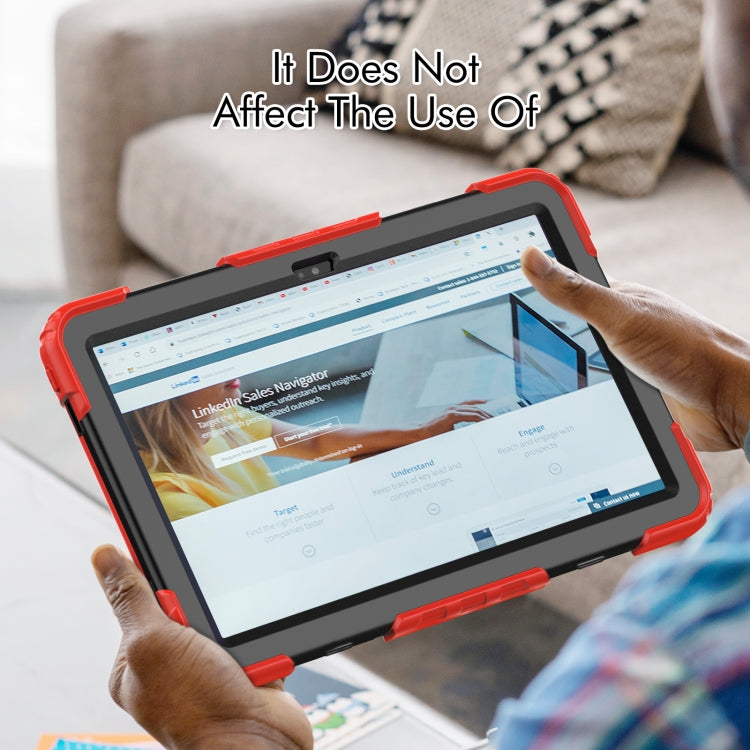 For Lenovo Tab M10 Plus 10.6 Gen 3rd Silicone Hybrid PC Tablet Case with Shoulder Strap(Red) - Lenovo by PMC TechLife | Online Shopping South Africa | PMC TechLife | Buy Now Pay Later Mobicred