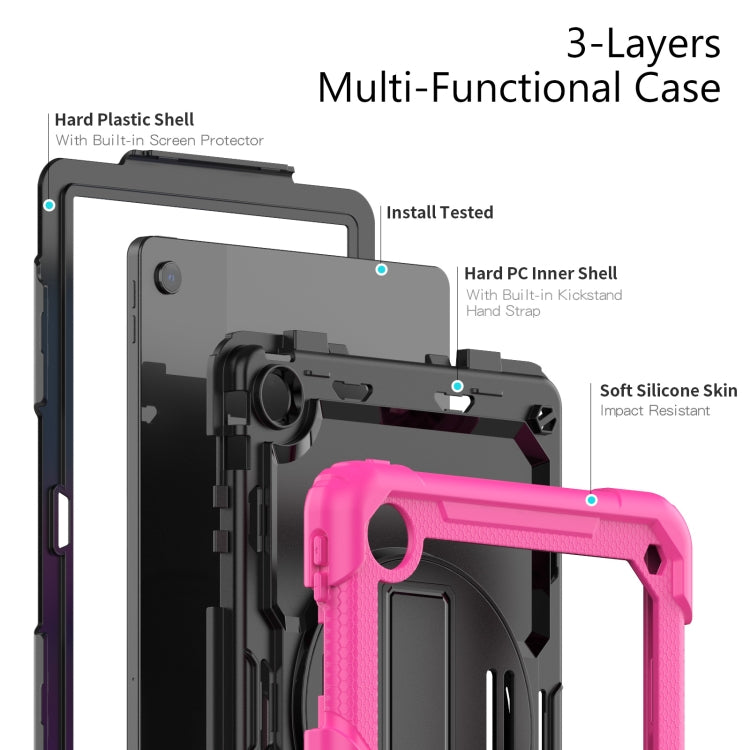 For Lenovo Tab M10 Plus 10.6 Gen 3rd Silicone Hybrid PC Tablet Case with Shoulder Strap(Rose Red) - Lenovo by PMC TechLife | Online Shopping South Africa | PMC TechLife | Buy Now Pay Later Mobicred