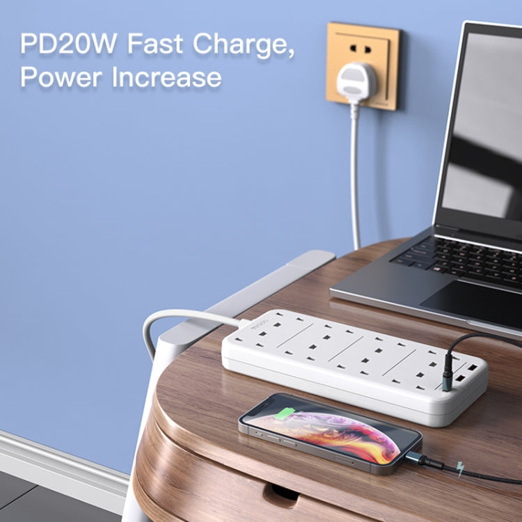 Yesido MC-16 8 Plugs + PD 20W+2 QC3.0 Ports 3250W High Power Fast Charging Socket(UK Plug) - Extension Socket by Yesido | Online Shopping South Africa | PMC Jewellery | Buy Now Pay Later Mobicred