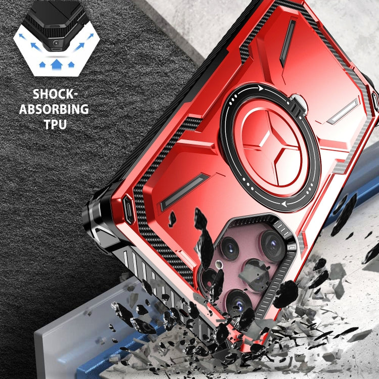 For Samsung Galaxy S23 Ultra 5G Armor Series Holder Phone Case with Back Clip(Red) - Galaxy S23 Ultra 5G Cases by PMC TechLife | Online Shopping South Africa | PMC TechLife