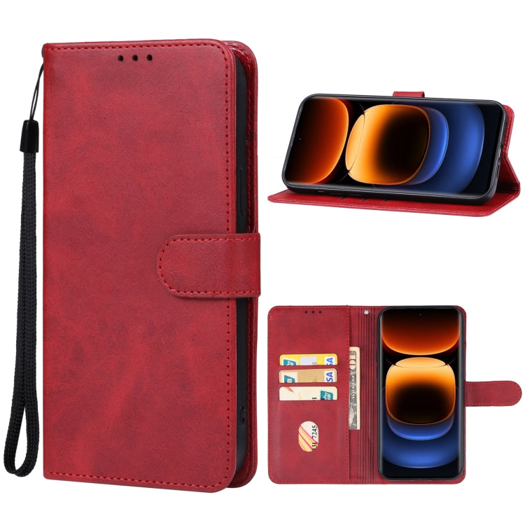 For vivo iQOO 12 Leather Phone Case(Red) - iQOO 12 Cases by PMC Jewellery | Online Shopping South Africa | PMC Jewellery | Buy Now Pay Later Mobicred