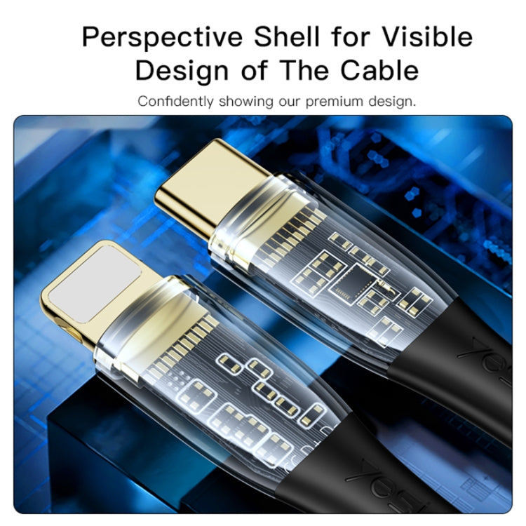 YESIDO CA101 PD 20W USB-C / Type-C to 8 Pin Braided Charging Data Cable, Length:1.2m(Black) - free shipping - PMC Jewellery - Order now!