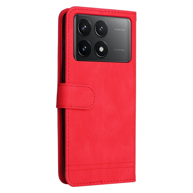 For Xiaomi Redmi K70 / K70 Pro Skin Feel Life Tree Metal Button Leather Phone Case(Red) - K70 Pro Cases by PMC Jewellery | Online Shopping South Africa | PMC Jewellery | Buy Now Pay Later Mobicred