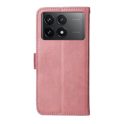 For Xiaomi Redmi K70 / K70 Pro Classic Calf Texture Flip Leather Phone Case(Rose Gold) - K70 Pro Cases by PMC Jewellery | Online Shopping South Africa | PMC Jewellery | Buy Now Pay Later Mobicred