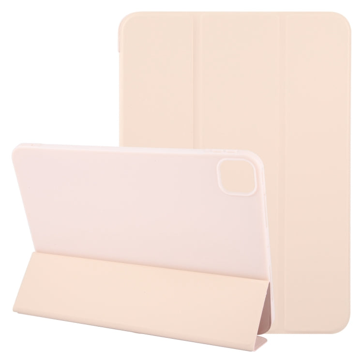 For iPad Air 11 2024 GEBEI 3-folding Holder Shockproof Flip Leather Tablet Case(Pink) - iPad Air 11 2024 Cases by GEBEI | Online Shopping South Africa | PMC TechLife | Buy Now Pay Later Mobicred