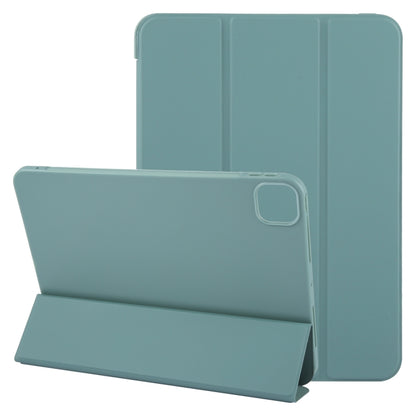 For iPad Pro 11 2024 GEBEI 3-folding Holder Shockproof Flip Leather Tablet Case(Dark Green) - iPad Pro 11 2024 Cases by GEBEI | Online Shopping South Africa | PMC Jewellery | Buy Now Pay Later Mobicred