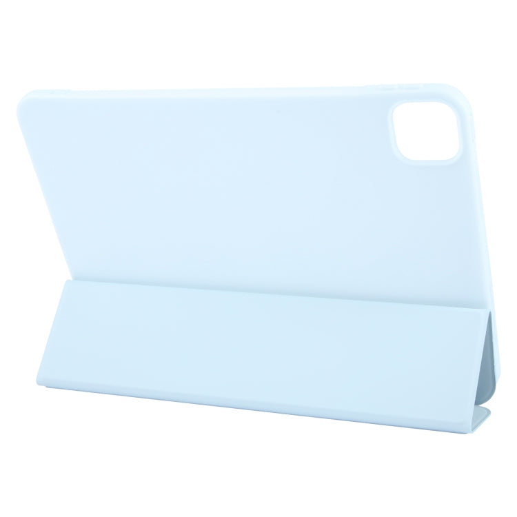 For iPad Air 13 2024 GEBEI 3-folding Holder Shockproof Flip Leather Tablet Case(Sky Blue) - iPad Air 13 2024 Cases by GEBEI | Online Shopping South Africa | PMC TechLife | Buy Now Pay Later Mobicred