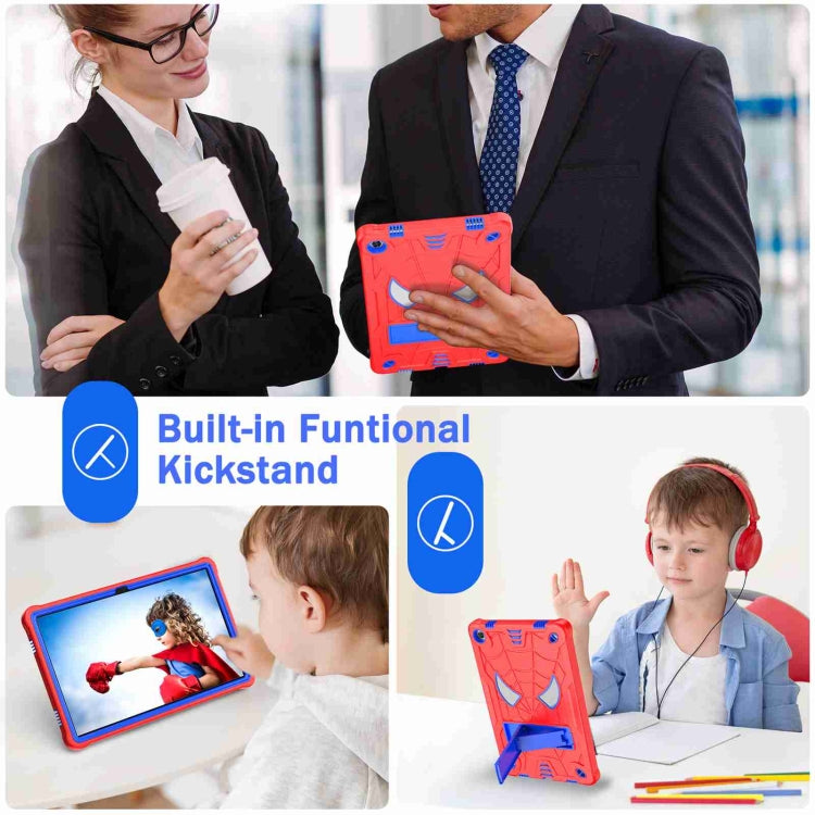 For Lenovo Tab M10 Plus 10.6 3rd Gen 2022 Spider Texture Silicone Hybrid PC Tablet Case with Shoulder Strap(Red + Blue) - Lenovo by PMC TechLife | Online Shopping South Africa | PMC TechLife | Buy Now Pay Later Mobicred
