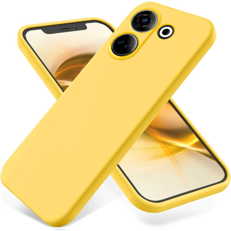 For Tecno Camon 20 Pro 4G Pure Color Liquid Silicone Shockproof Phone Case(Yellow) - Tecno Cases by PMC TechLife | Online Shopping South Africa | PMC TechLife | Buy Now Pay Later Mobicred