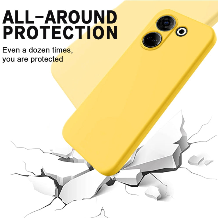 For Tecno Camon 20 Pro 4G Pure Color Liquid Silicone Shockproof Phone Case(Yellow) - Tecno Cases by PMC TechLife | Online Shopping South Africa | PMC TechLife | Buy Now Pay Later Mobicred