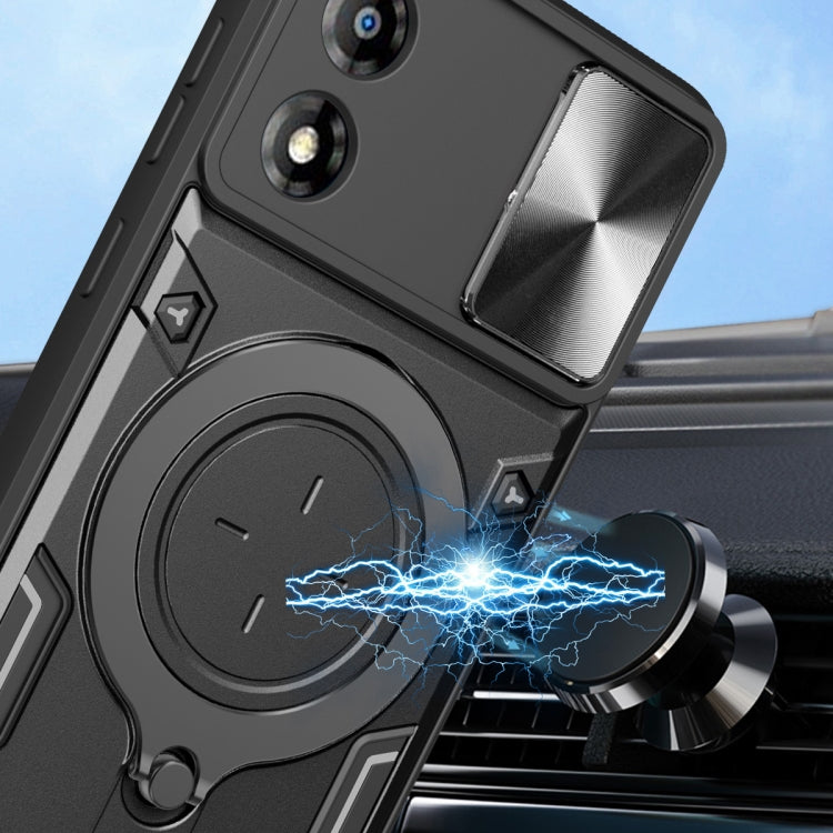 For Motorola Moto E13 CD Texture Sliding Camshield Magnetic Holder Phone Case(Silver) - free shipping - PMC TechLife - Order now!